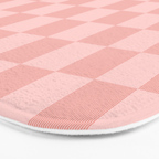 Textured Plaid pattern pink and white Bath Mat Gallery Image 3