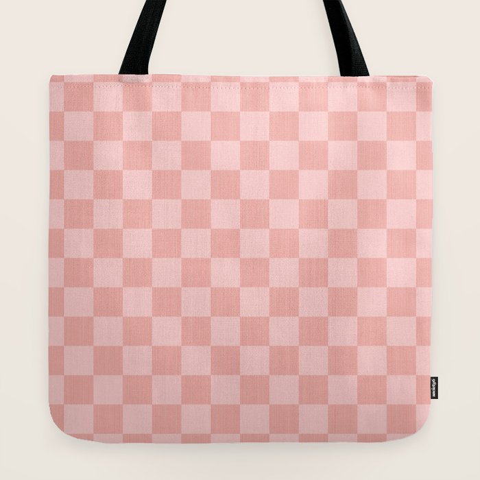Textured Plaid pattern pink and white Tote Bag Gallery Image 2