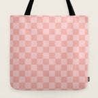 Textured Plaid pattern pink and white Tote Bag Gallery Image 2