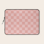 Textured Plaid pattern pink and white Laptop Sleeve Gallery Image 1