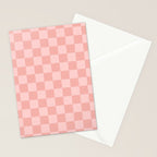 Textured Plaid pattern pink and white Stationery Card Gallery Image 2