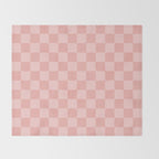 Textured Plaid pattern pink and white Throw Blanket Gallery Image 2