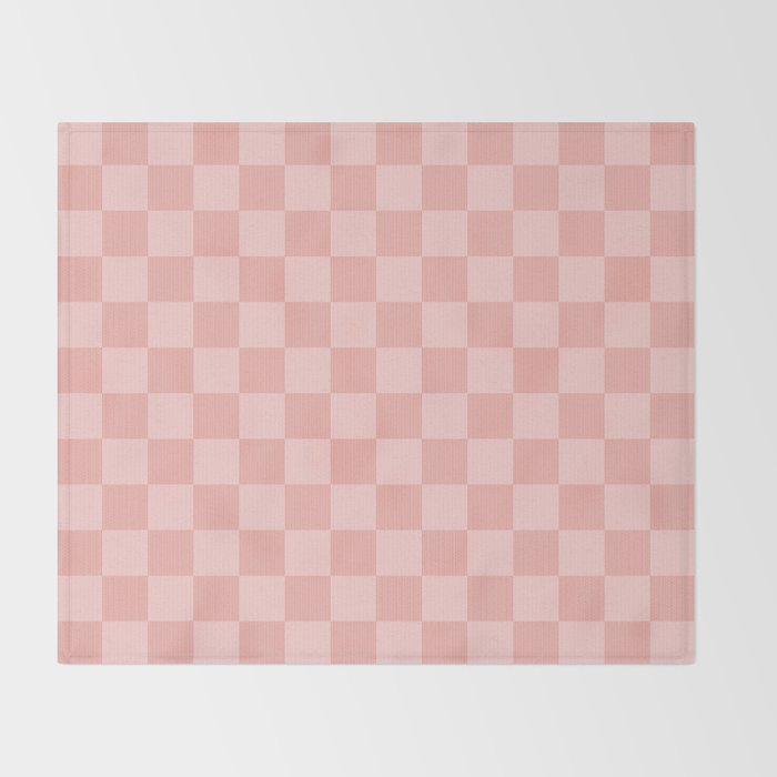 Textured Plaid pattern pink and white Throw Blanket Gallery Image 2
