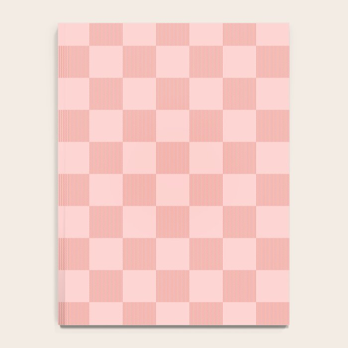Textured Plaid pattern pink and white Notebook Gallery Image 4