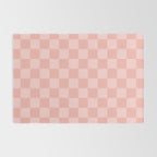 Textured Plaid pattern pink and white Rug Gallery Image 2