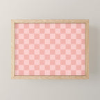 Textured Plaid pattern pink and white Mini Art Print Gallery Image 1