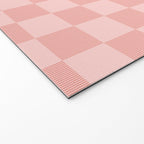 Textured Plaid pattern pink and white Welcome Mat Gallery Image 2