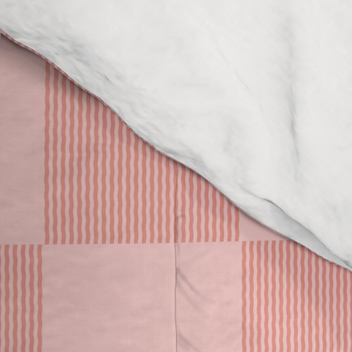 Textured Plaid pattern pink and white Comforter Gallery Image 4