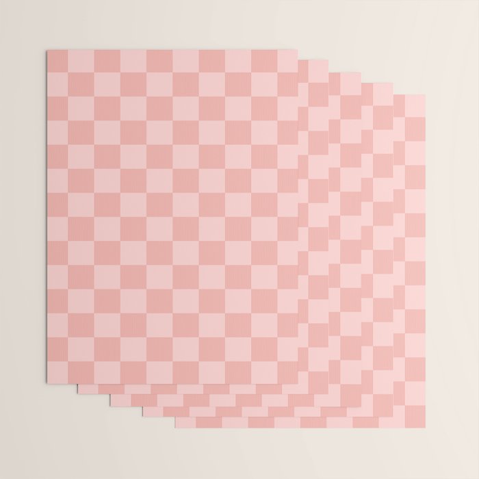 Textured Plaid pattern pink and white Wrapping Paper Gallery Image 3