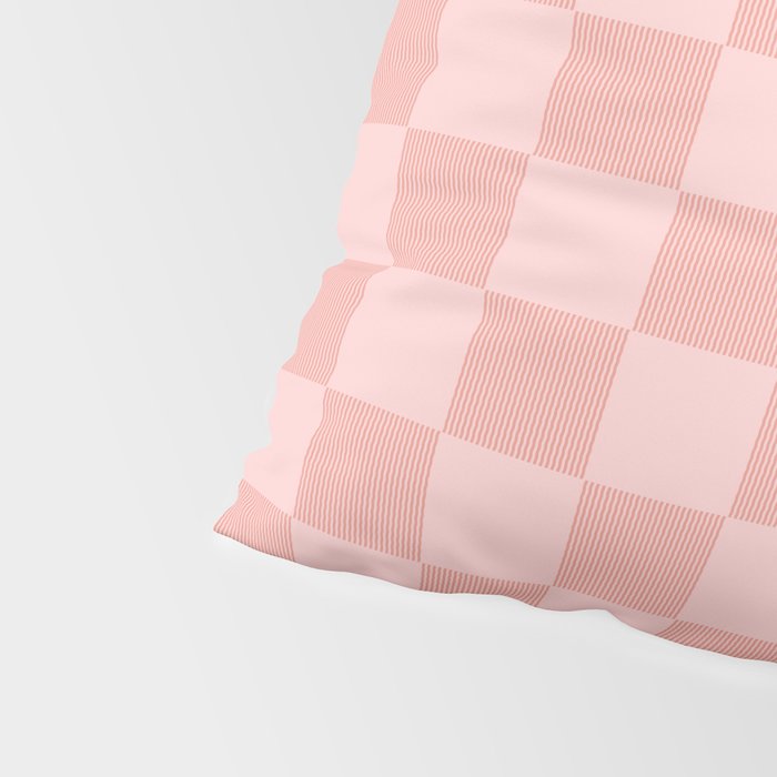 Textured Plaid pattern pink and white Pillow Sham Gallery Image 4