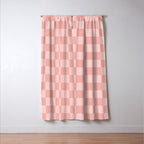 Textured Plaid pattern pink and white Window Curtain Gallery Image 3