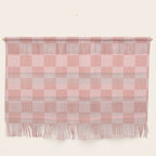 Textured Plaid pattern pink and white Wall Hanging Gallery Image 1