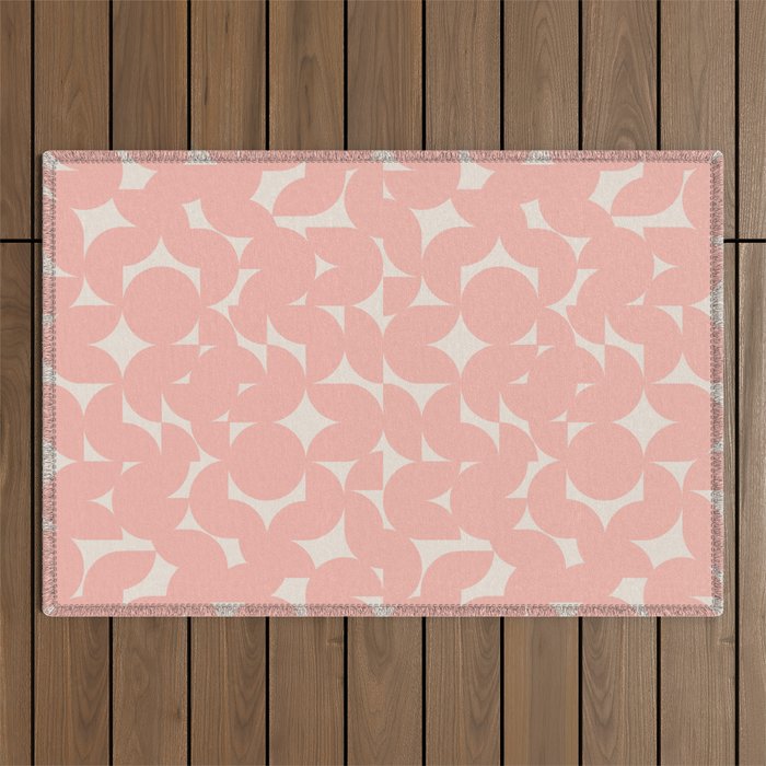 Contemporary Geometric Shapes - Soft Pink Outdoor Rug Gallery Image 1