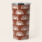 block print suns on rust Travel Mug Gallery Image 1