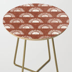 block print suns on rust Side Table Gallery Image 2