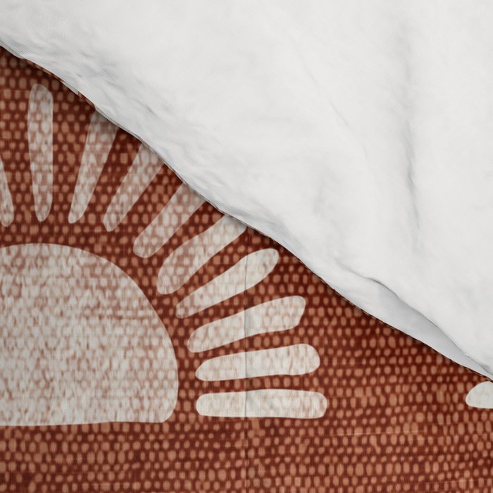 block print suns on rust Comforter Gallery Image 4