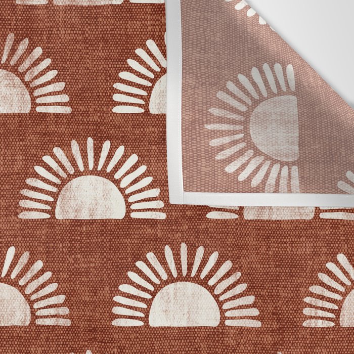 block print suns on rust Wall Tapestry Gallery Image 3