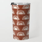block print suns on rust Travel Mug Gallery Image 3
