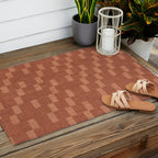 Chic Checks Terracotta Outdoor Rug Gallery Image 2