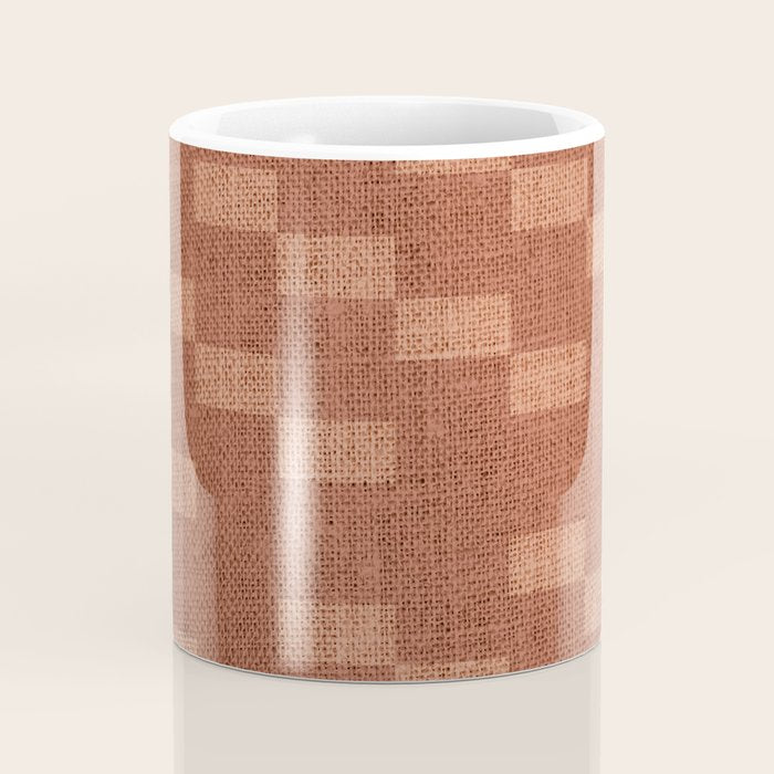 Chic Checks Terracotta Coffee Mug Gallery Image 4