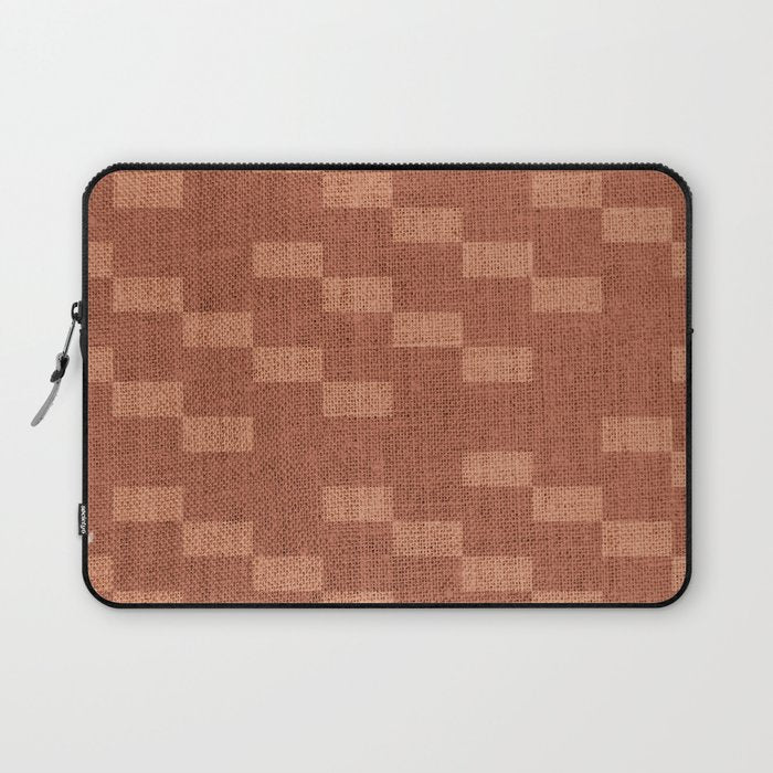 Chic Checks Terracotta Laptop Sleeve Gallery Image 1