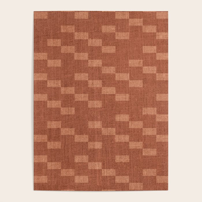 Chic Checks Terracotta Poster Gallery Image 4