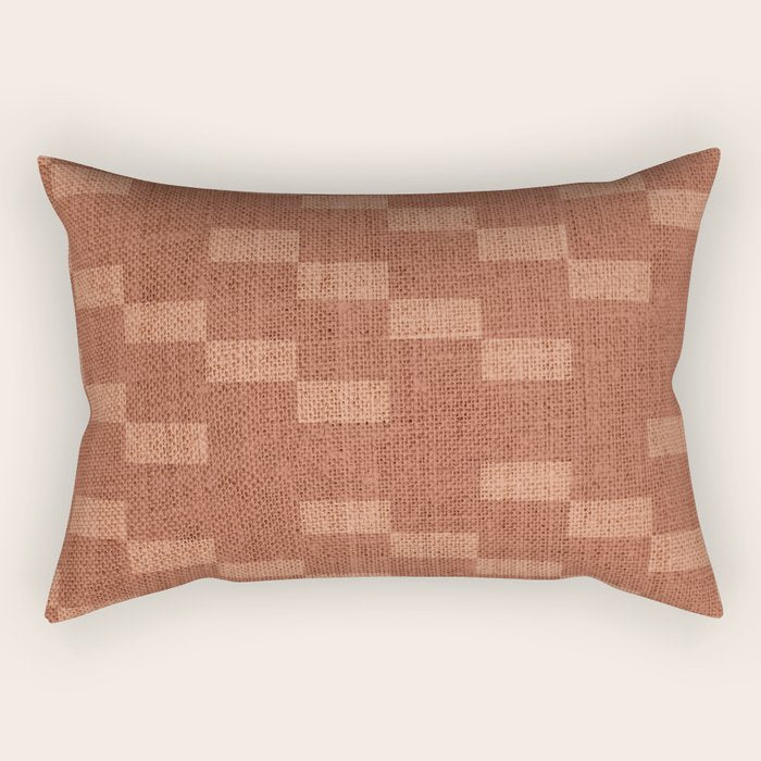 Chic Checks Terracotta Rectangular Pillow Gallery Image 2