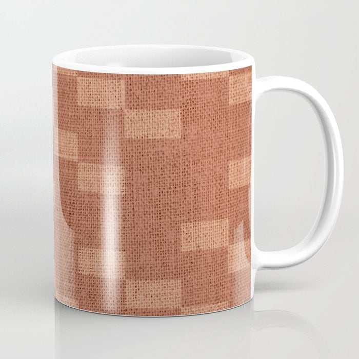 Chic Checks Terracotta Coffee Mug Gallery Image 1