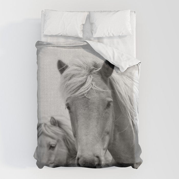 Horses - Black & White Duvet Cover Gallery Image 6