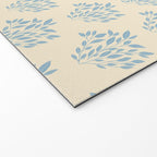 Simple Block Print Pastel Blue and Off-White Pattern  Welcome Mat Gallery Image 2