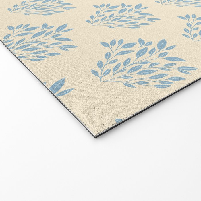Simple Block Print Pastel Blue and Off-White Pattern  Welcome Mat Gallery Image 2