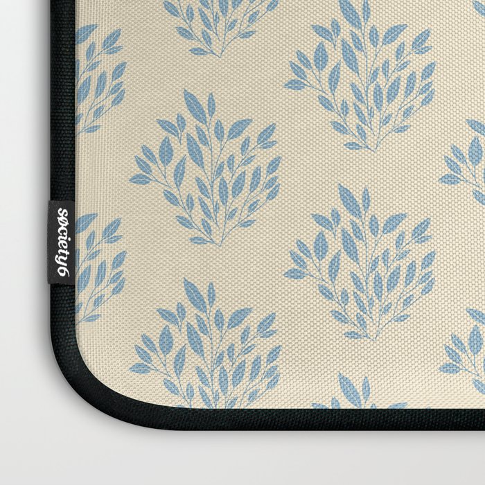 Simple Block Print Pastel Blue and Off-White Pattern  Laptop Sleeve Gallery Image 3