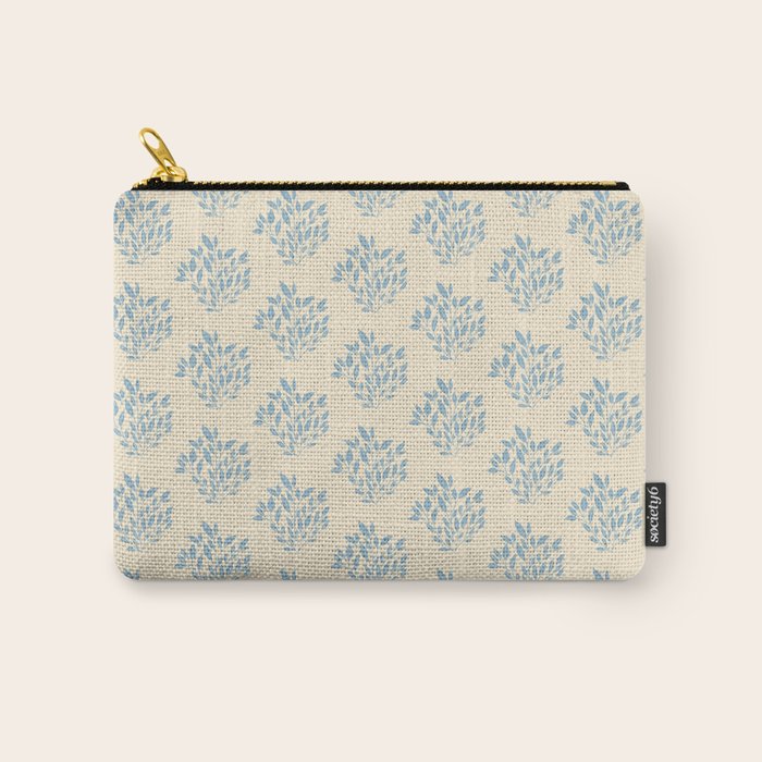 Simple Block Print Pastel Blue and Off-White Pattern  Carry All Pouch Gallery Image 1