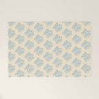 Simple Block Print Pastel Blue and Off-White Pattern  Welcome Mat Gallery Image 1