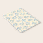 Simple Block Print Pastel Blue and Off-White Pattern  Notebook Gallery Image 3