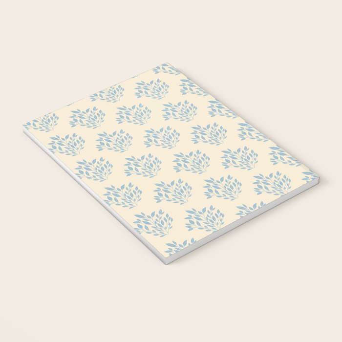 Simple Block Print Pastel Blue and Off-White Pattern  Notebook Gallery Image 3