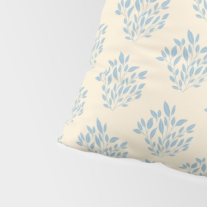 Simple Block Print Pastel Blue and Off-White Pattern  Pillow Sham Gallery Image 4