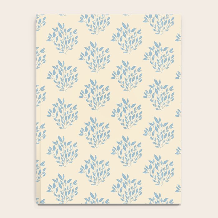Simple Block Print Pastel Blue and Off-White Pattern  Notebook Gallery Image 4