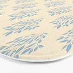 Simple Block Print Pastel Blue and Off-White Pattern  Bath Mat Gallery Image 3