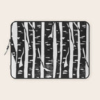 Woodcut Birches Black Laptop Sleeve Gallery Image 1
