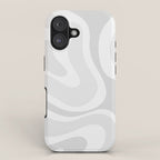 Modern Retro Liquid Swirl Abstract in Pale Grey iPhone Case Gallery Image 1