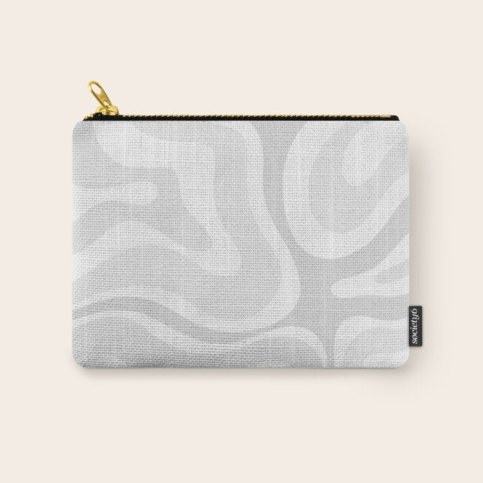 Modern Retro Liquid Swirl Abstract in Pale Grey Carry All Pouch Gallery Image 1