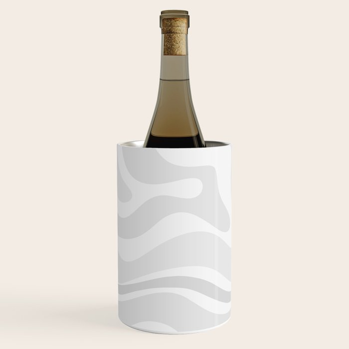 Modern Retro Liquid Swirl Abstract in Pale Grey Wine Chiller Gallery Image 2