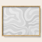 Modern Retro Liquid Swirl Abstract in Pale Grey Serving Tray Gallery Image 1