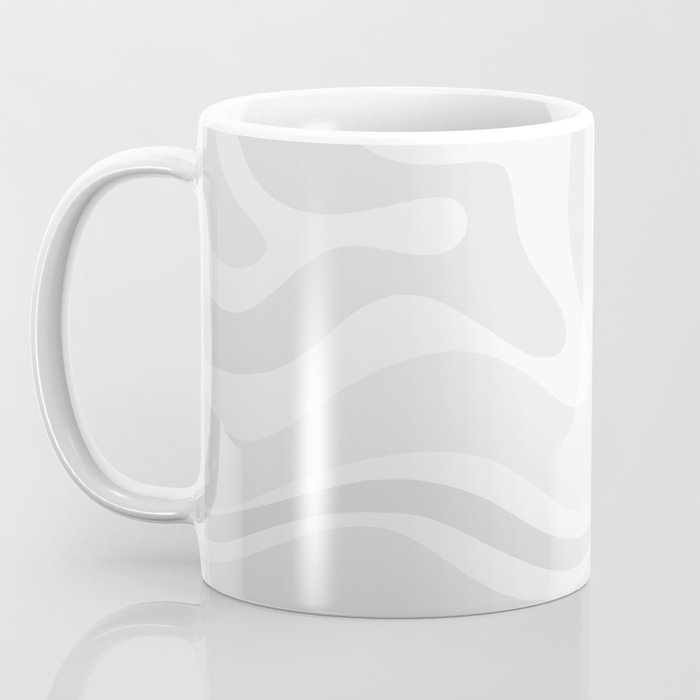 Modern Retro Liquid Swirl Abstract in Pale Grey Coffee Mug Gallery Image 3
