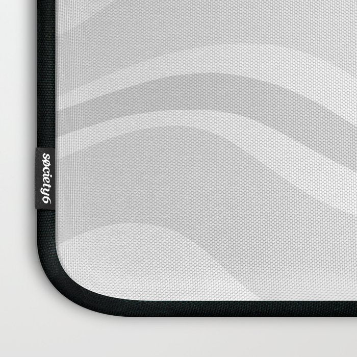 Modern Retro Liquid Swirl Abstract in Pale Grey Laptop Sleeve Gallery Image 3