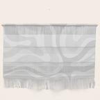 Modern Retro Liquid Swirl Abstract in Pale Grey Wall Hanging Gallery Image 1