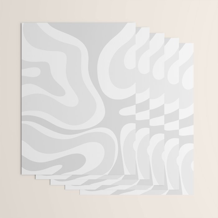 Modern Retro Liquid Swirl Abstract in Pale Grey Wrapping Paper Gallery Image 3
