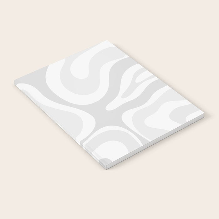 Modern Retro Liquid Swirl Abstract in Pale Grey Notebook Gallery Image 2