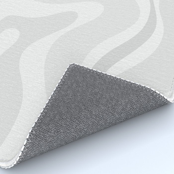 Modern Retro Liquid Swirl Abstract in Pale Grey Rug Gallery Image 4